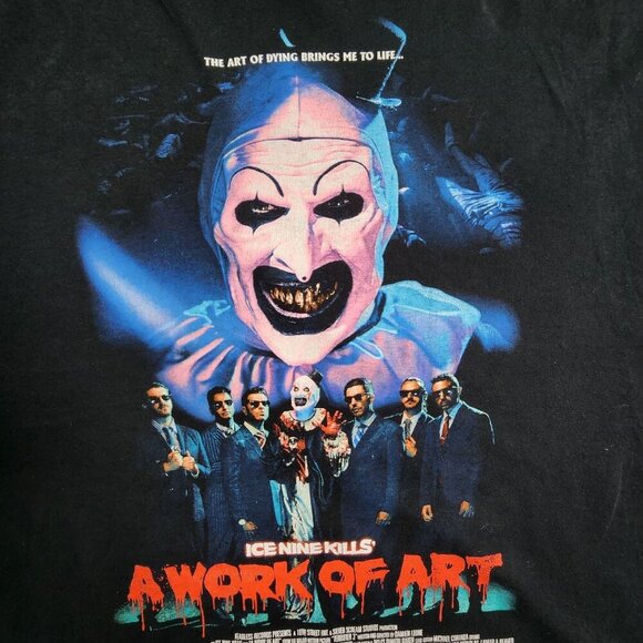 Ice Nine Kills Terrifier 2 A Work Of Art Horror T-Shirt XL Black 100% Cotton Gra - Picture 2 of 8